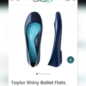 Oka b. Taylor Shiny Ballet Flats in Navy Blue 💙, size 7